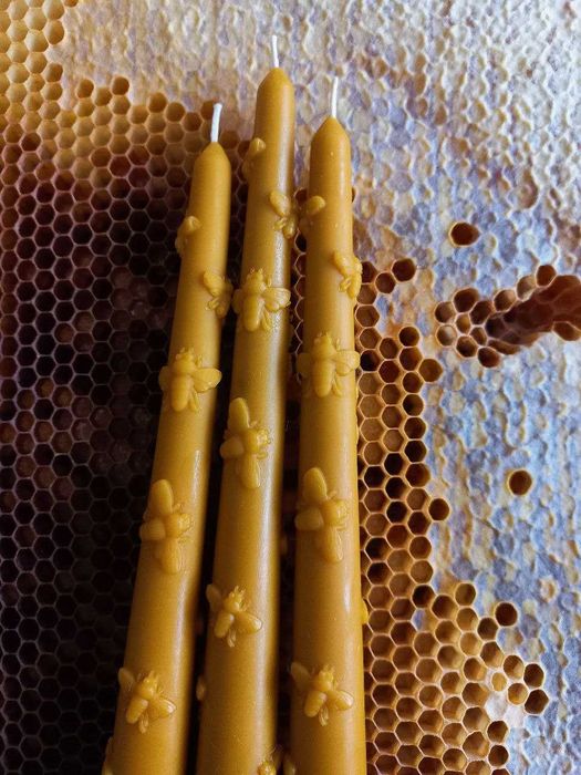 Свічки столові з натурального бджолиного воску