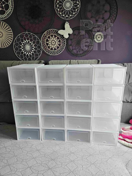 Pudełka 20 sztuk modułowe organizery białe do przechowywania zestaw