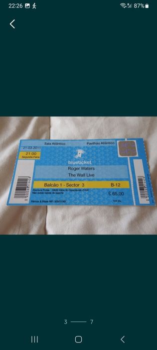 Bilhetes de concertos para colecção