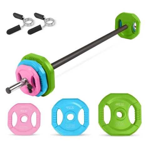 Sztanga treningowa z obciążeniem żeliwnym 20 kg