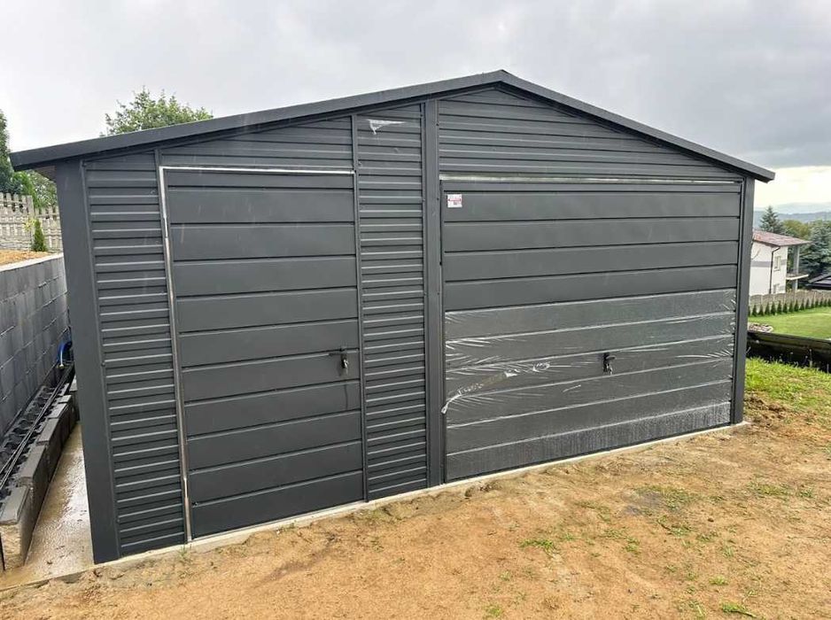 Garaż blaszany 5x6, garaże blaszane jednostanowiskowe, konstr. profil