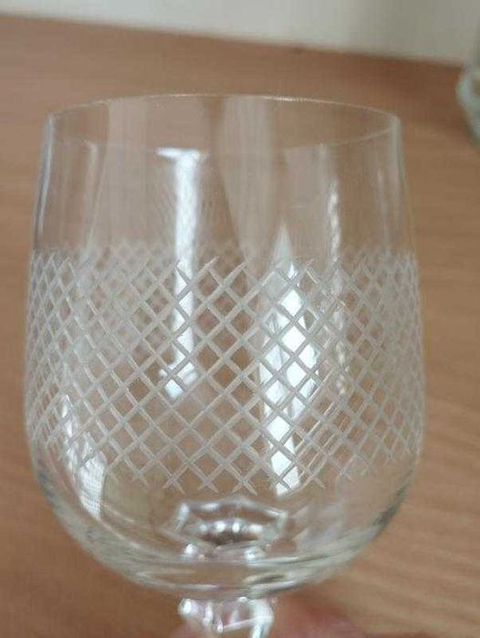 Винтаж СССР фужер бокал на ножке полированный хрусталь 190 мл, рисунок