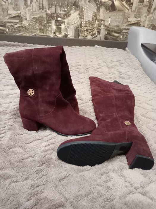 Сапожки високі замша