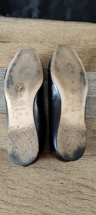 Buty baleriny skórzane damskie Karl Lagerfeld Konnie rozmiar 39 czarne