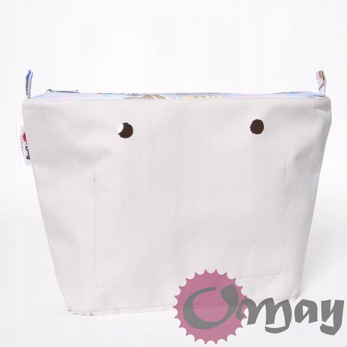 organizer OBAG STANDARD liście błekit beż pudrowy róż 2 kieszenie OMAY
