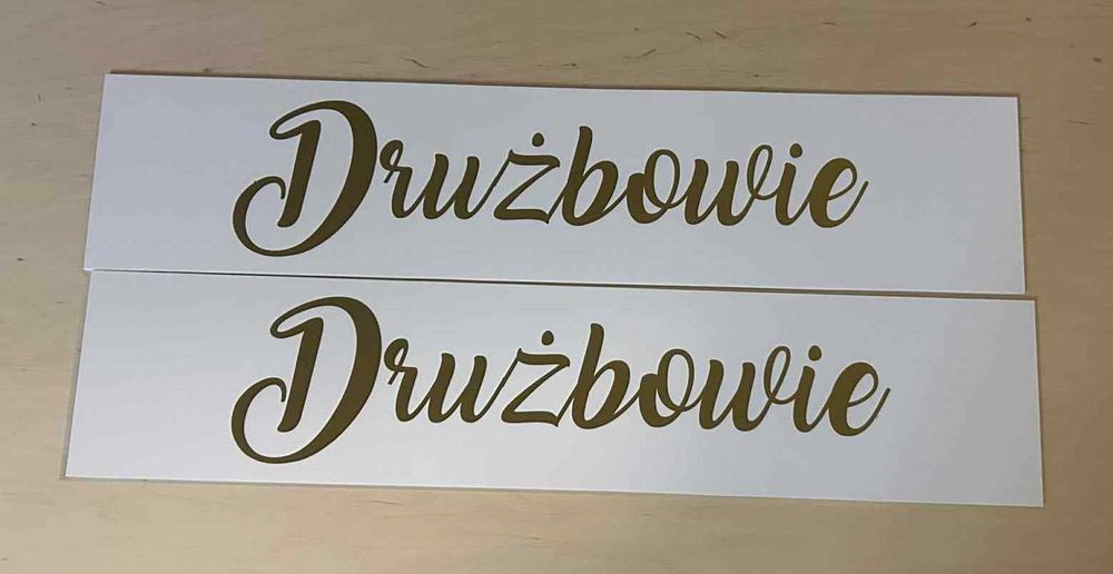 Tablice auta samochodu tablica Drużbowie białe złoty wodoodporne 2 szt