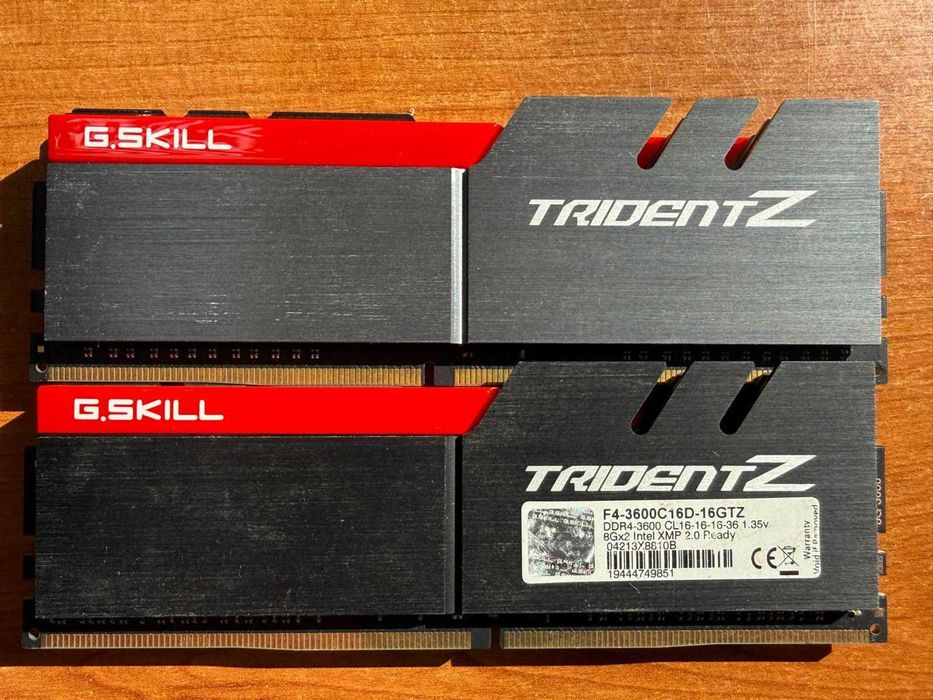 Kit 16 GB (2x8) G.Skill Trident Z DDR4-3600 CL16 - Samsung B-die