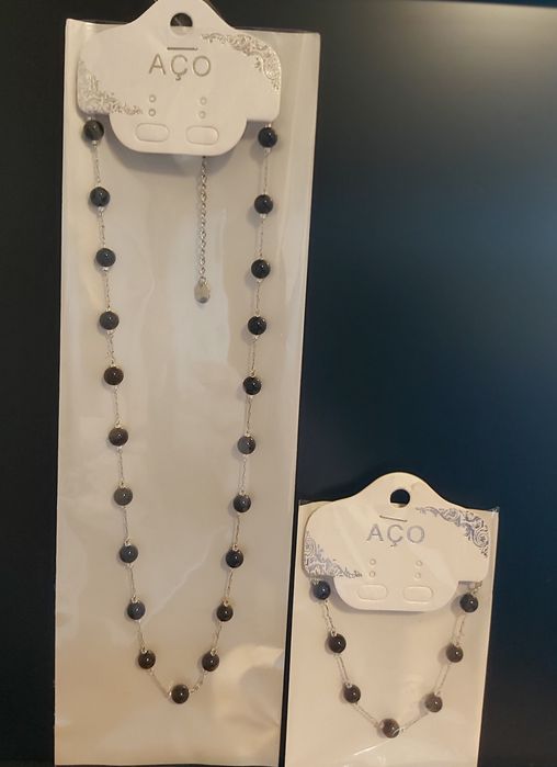 Conjuntos em aço de colar e pulseira