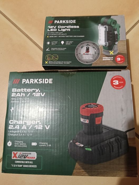 Latarka LED 12v plus akumulator i ładowarka