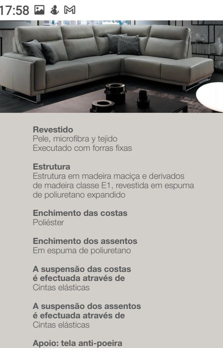 Sofá em 100% pele genuina chateaux D'Arc