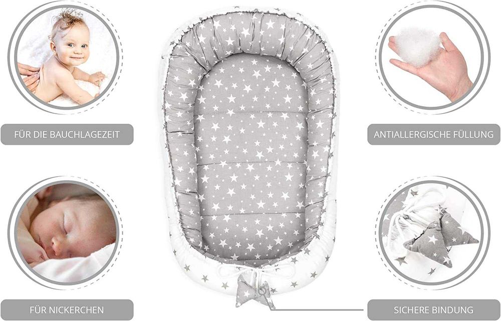 Ninho bebé recém-nascido de duas faces, 90 x 50 cm