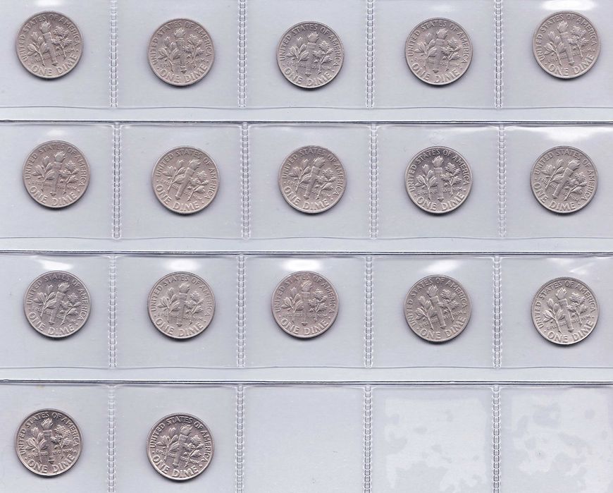 17 moedas USA Roosevelt Dime