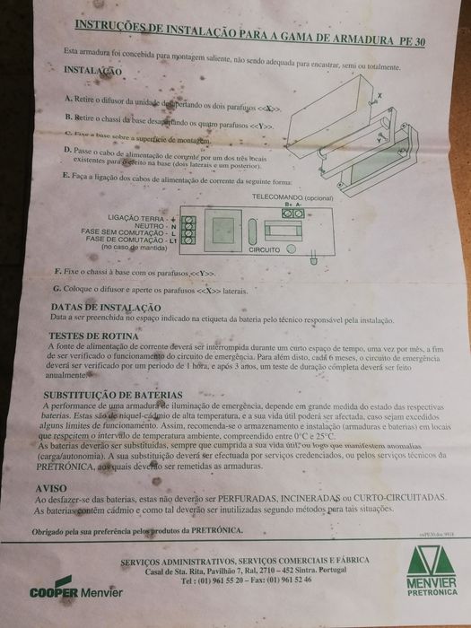 Bloco autónomo de iluminação de Emergência, novo, 2x8W