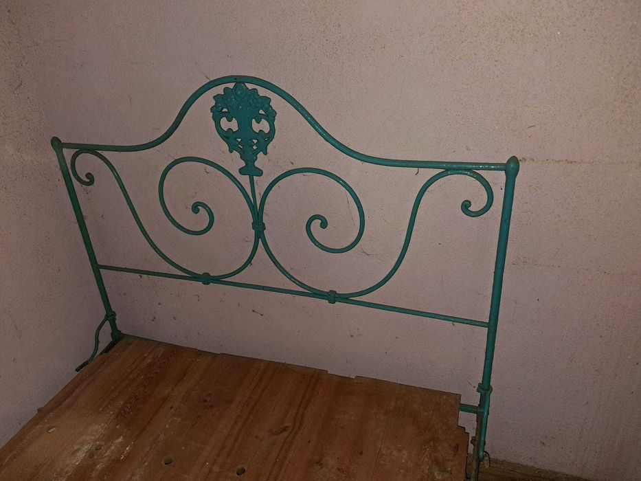 Cama ferro antiga azul 185cm * 117cm largo