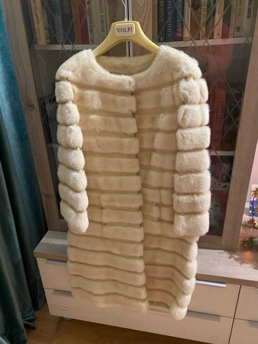 Шуба норка Італія, колір айворі в ідеальному стані