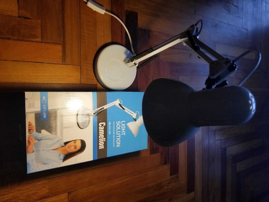 Наст. лампа Camelion KD-313 c01 металл сеть 220 цоколь Е27 новая