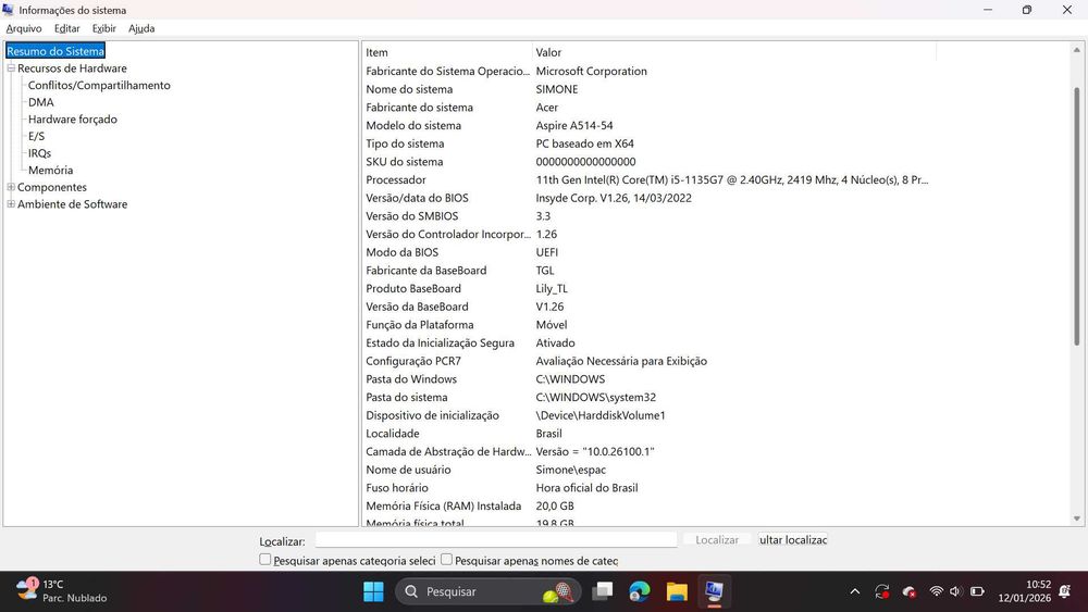 Notebook Acer 14, full HD i5