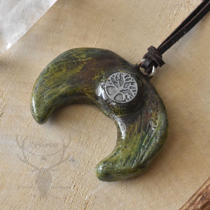 Naszyjnik z lunulą i drzewem życia fantasy slavic fairy