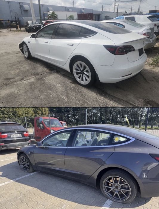 Розборка Tesla Model 3 панорама салон кузов бампер крило четверть