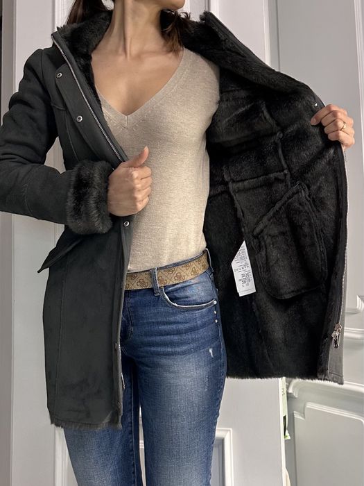 Casaco longo faux fur Armani