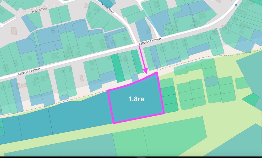 Земельна ділянка 1.8га Михайлівка-Рубежівка Червоний Хутір біля озера