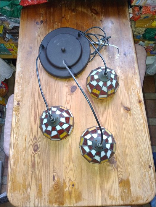 Żyrandol witrażowy tiffany lampa vintage  rustykalna