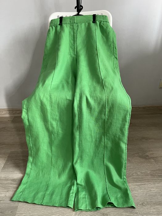 Cos льняні штани прямого крою лляні широкі штани льняные брюки штаны