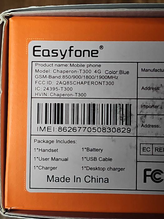 Easyfone T300 4G odblokowany telefon komórkowy z dużymi przyciskami
