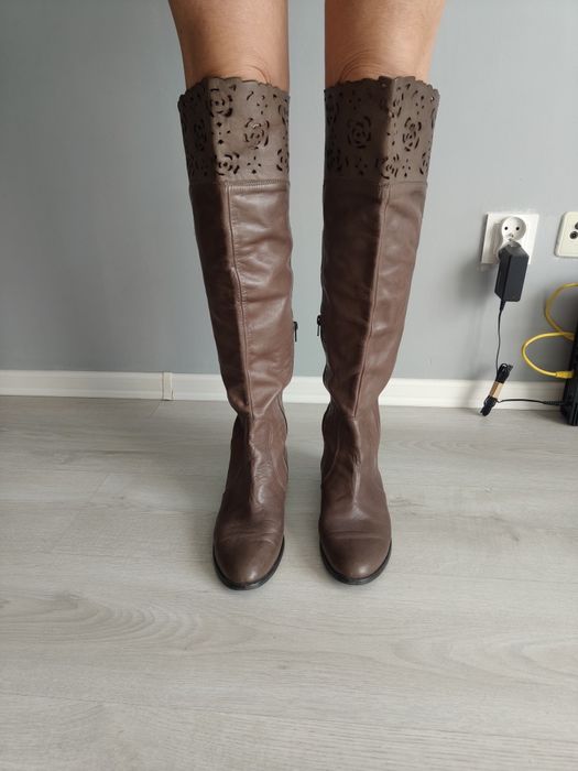 Botki brązowe  przed kolano