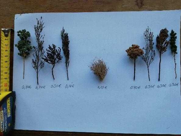 Árvores, arbustos para maquetas-modelismo-miniaturas-maquetismo