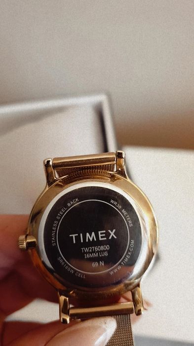 Nowy damski złoty zegarek Timex bransoleta elegancki analogowy hit