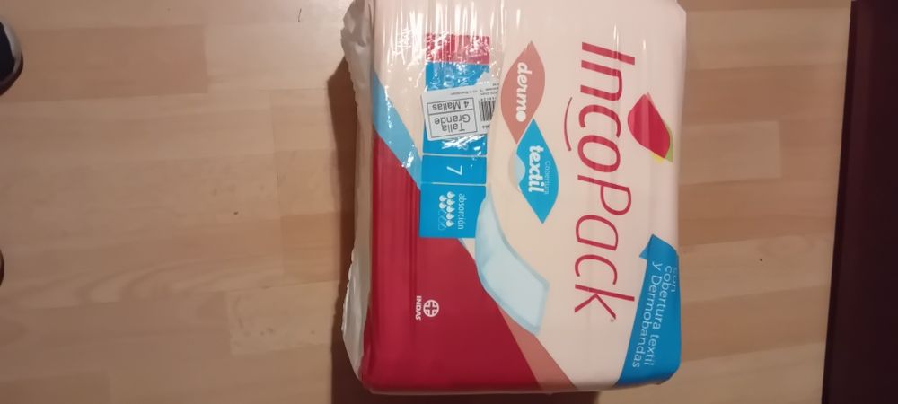 Dermobandas Incopack rectangulares confort dia, tamanhos grande e medi