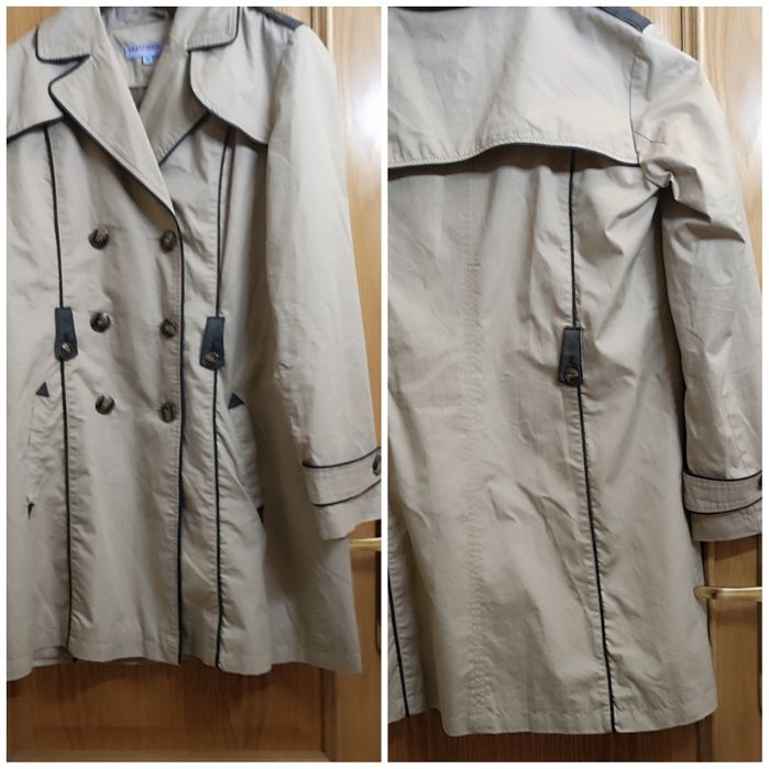 Calças Massimo Dutti  e camisa às riscas, com oferta gabardina e lenço