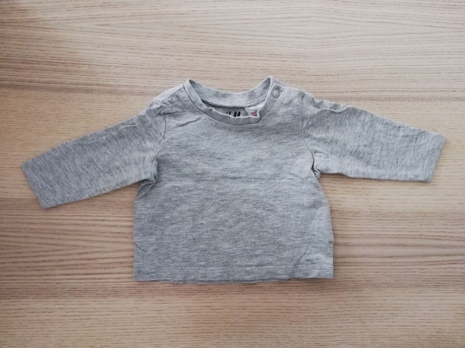 3 topy h&m 50 bluzeczki koszulka longsleeve basic granatowe szare biał