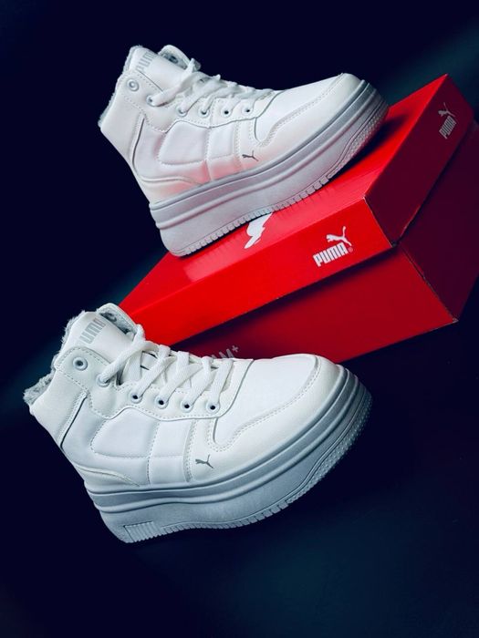 999 грн! Женские теплые хайтопы Puma/ кожаные зимние кроссовки Пума