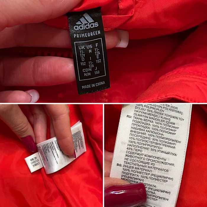 ‼️ мікро пуховик куртка Adidas 152 11 12 оригінал для хлопчика