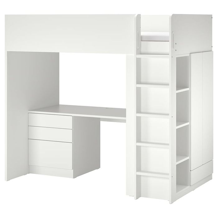 Łóżko piętrowe z biurkiem IKEA SMASTAD