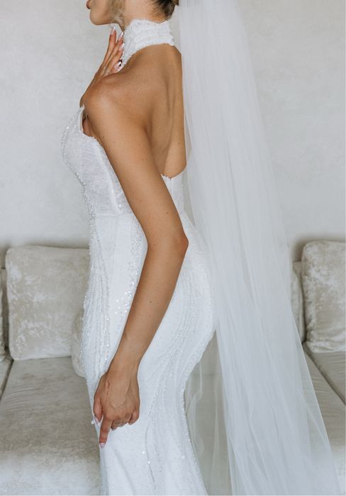 Весільна сукня (рибка)+ накидка та рукавички