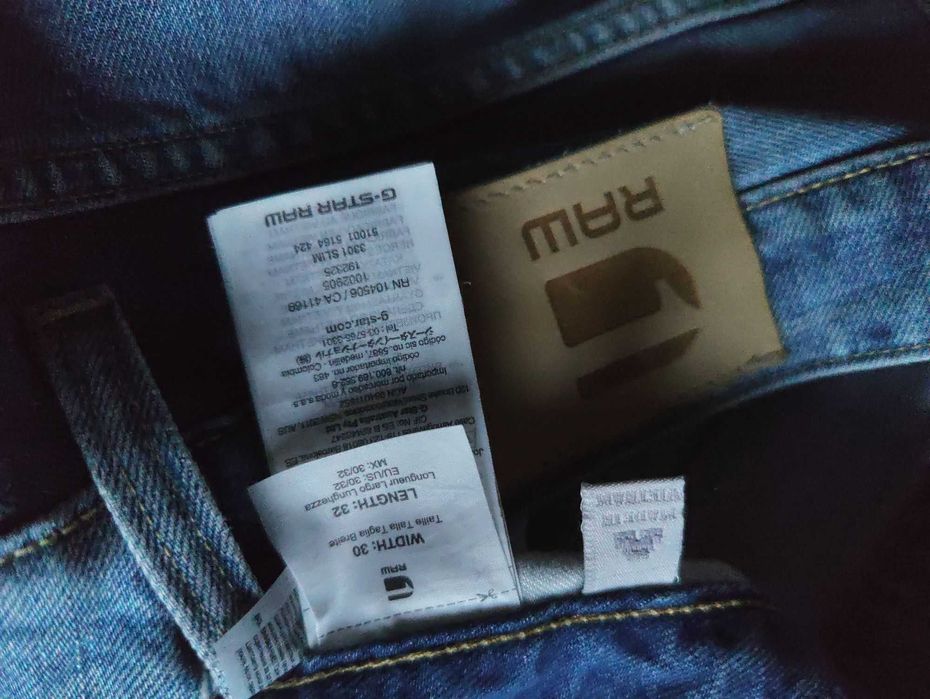 Джинсы G-star Raw 3301 slim jeans Holland w30 blue.