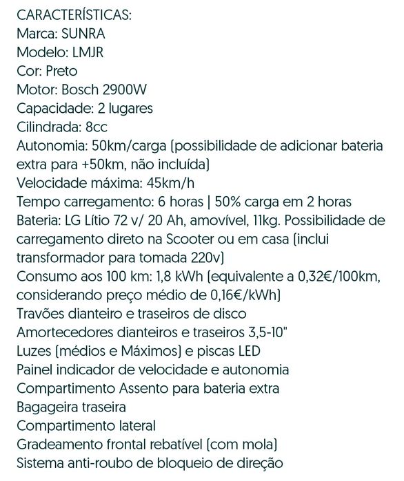 SUNRA LMJR elétrica