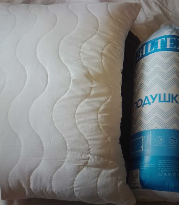 Подушка (лот 2 штуки) Biltex стьобана 50х70см мікрофібра антиалергенна