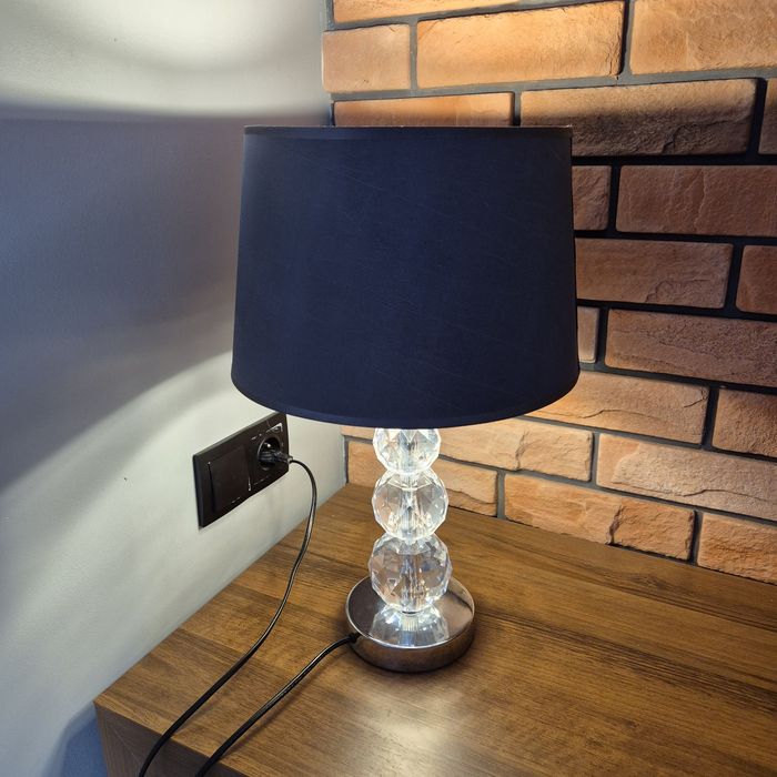 Elegancka lampa stołowa glamour Black Red White
