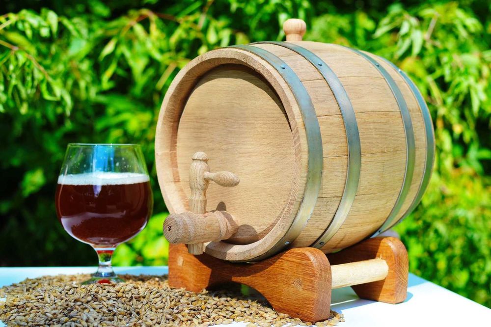 Бочка дубова 30л із латунним краном + різні розміри + ПОДАРУНОК