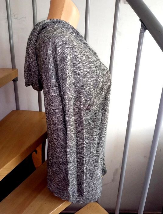 Kardigan z kapturem szary melanż zarzutka H&M XS
