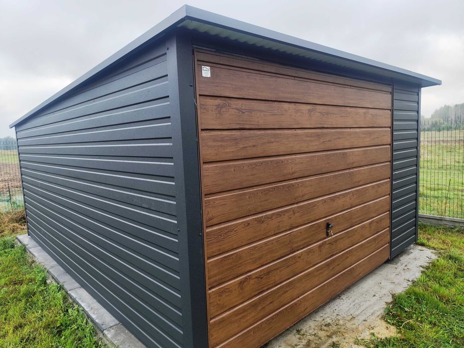 Garaż 5x5 Grafit Biały  PROMOCJA konstrukcja OCYNK