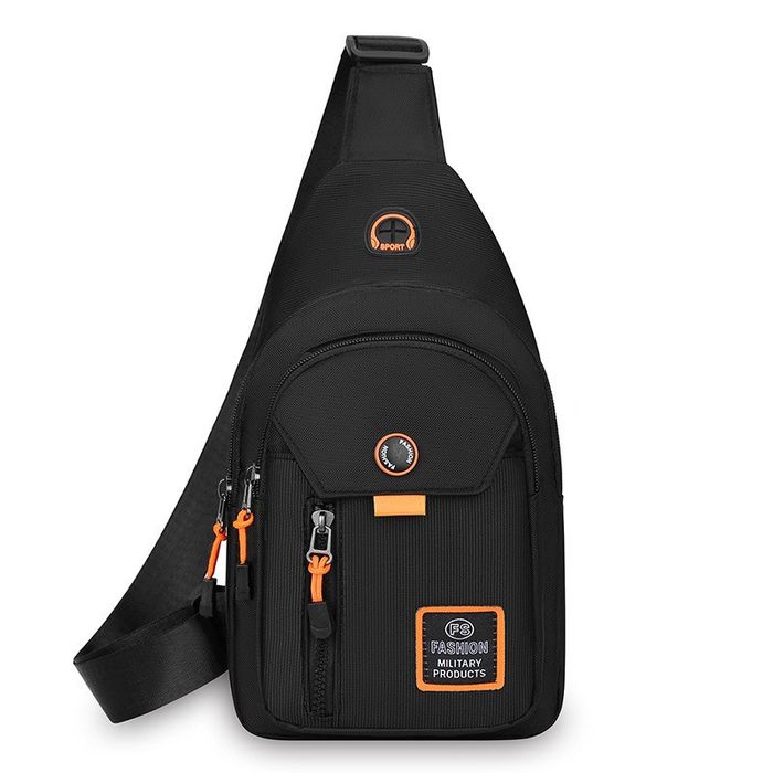 Чорна сумка слінг, чоловіча барсетка, нагрудна сумка для документів