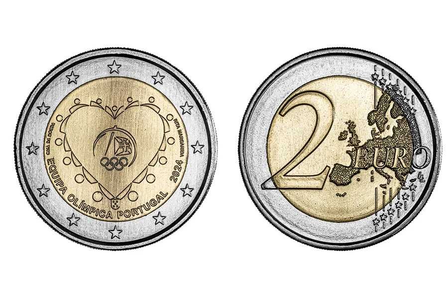 Moeda comemorativa 2€ 2 euros Equipa Olímpica Portugal 2024 NOVA