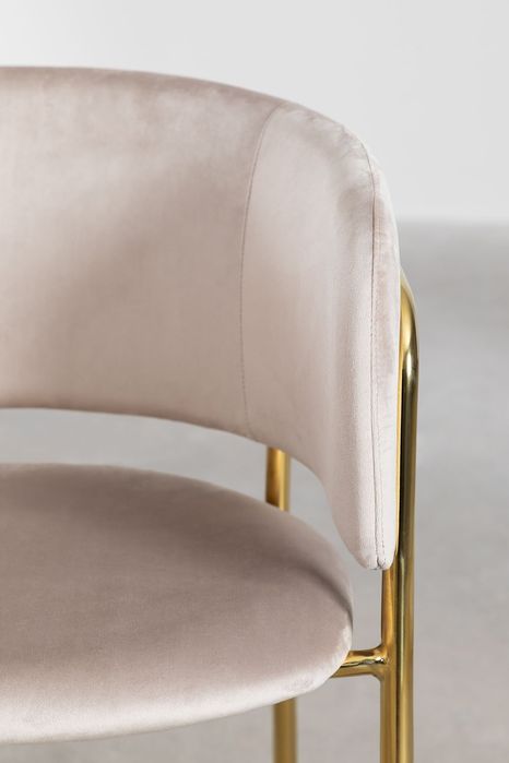 2 unid Cadeiras de veludo taupe novas