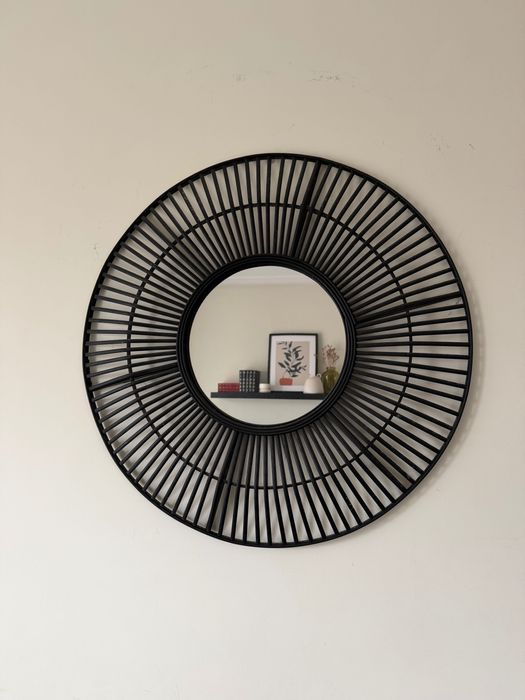 ESPELHO de parede preto em Bambu