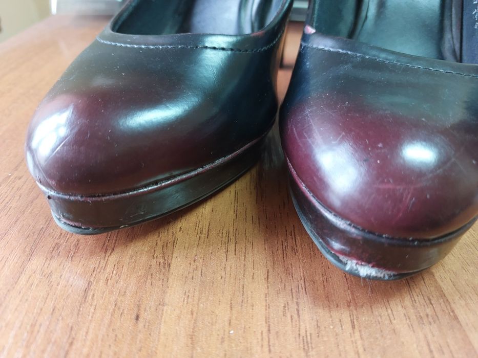 Buty półbuty damskie Graceland r.38 czarny/ciemny bordo